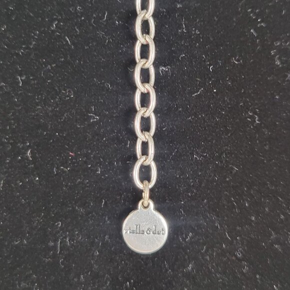 Stella & Dot Silver Metallic Abstract Contemporary Fringe Statement Necklace - Picture 4 of 4